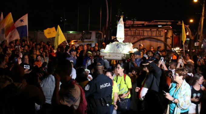 Chegada ao Panamá da Virgem de Fátima, a segunda peregrina inscrita na JMJ